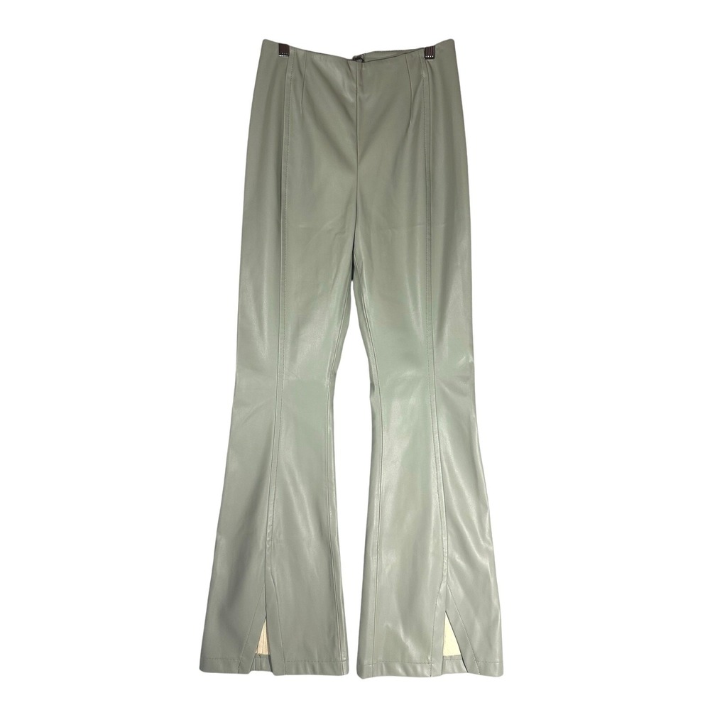 We the Free FREE PEOPLE‎ Real Deal Split Hem Vegan Faux Leather Pant 25x32 Flare